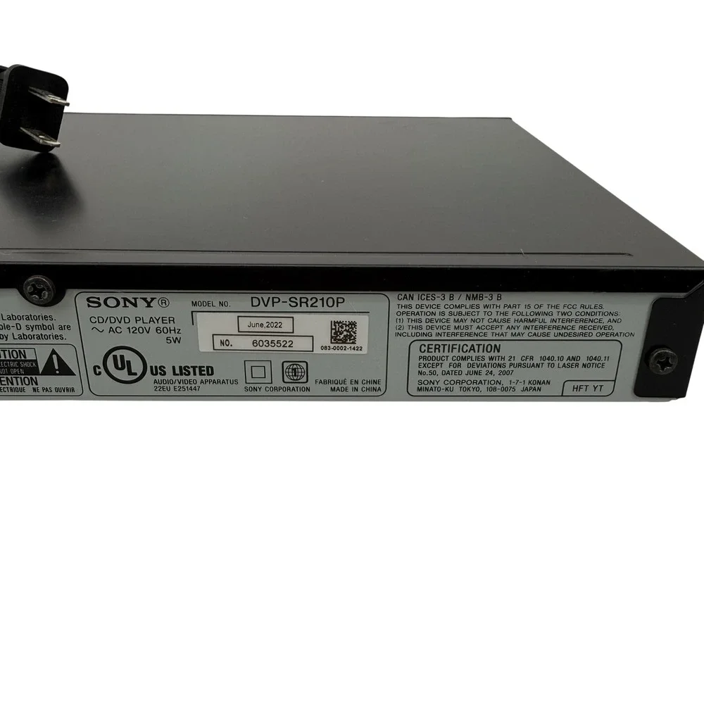 Sony DVP-SR210P CD DVD‎ Player Black with Remote and Manual June 2022 Model